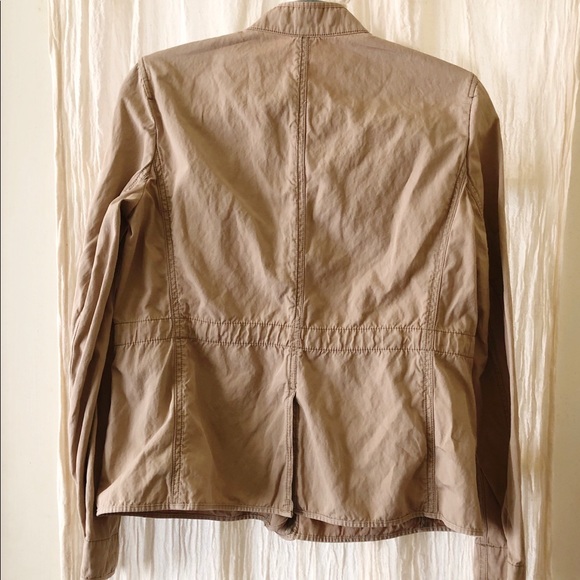 Loft Utility Jacket-Zipper and Button-Khaki-Small - Picture 3 of 7